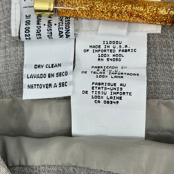 Jones New York Gray Lined 100% Wool Fitted Straight Knee Length Work Skirt 10 - Picture 6 of 10